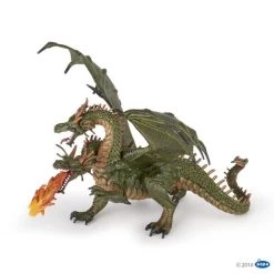 Figurine Dragon à Deux Têtes Vert