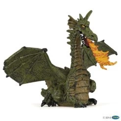 Figurine Dragon Ailé Vert Avec Flamme