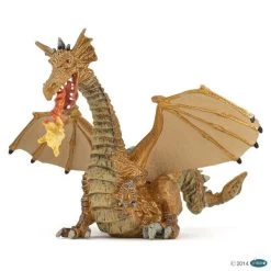 Figurine Dragon Or Avec Flamme