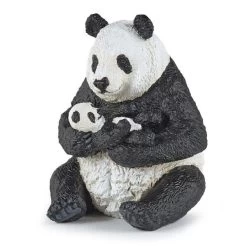 Figurine Panda Assis Et Son Bébé