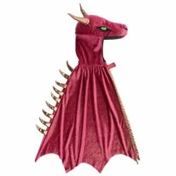 Cape 5/6 Ans Dragon Rouge Capuche 3D