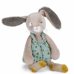Grande Peluche Lapin En Barboteuse Sauge