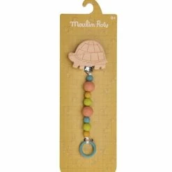 Attache Tétine Tortue En Bois Et Silicone