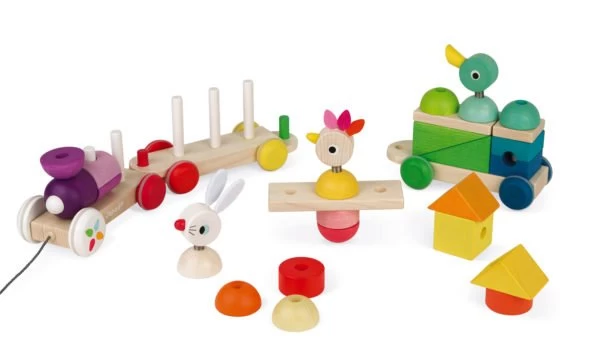 Train Géant Multicolore à Empiler Et à Tirer – Image 2