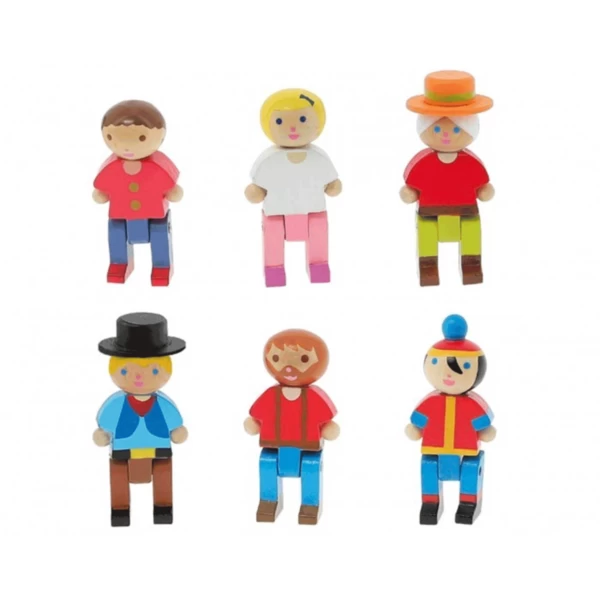6 Personnages En Bois Dès 3 Ans – Image 3