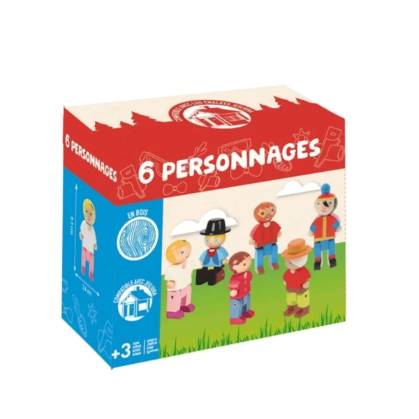 6 Personnages En Bois Dès 3 Ans – Image 2