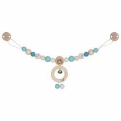 Chaîne De Poussette Bleue En Bois