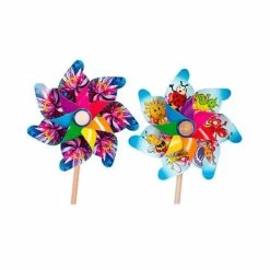 Moulin à Vent Coloré Ø 21 Hauteur 58 Cm